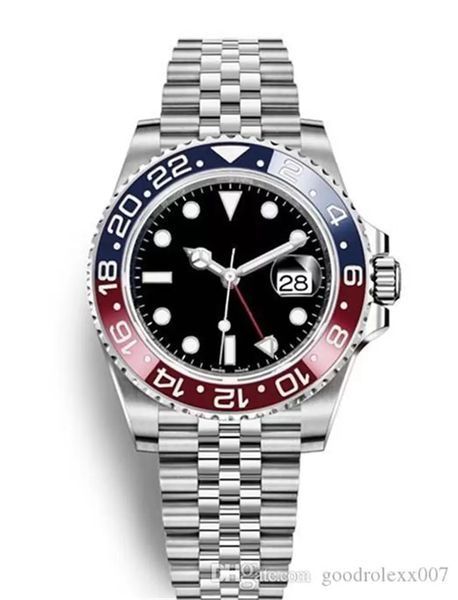 

with box papers mens watches 40mm wristwatch blue black ceramic bezel stainless steel watch 116710 automatic movement, Slivery;brown