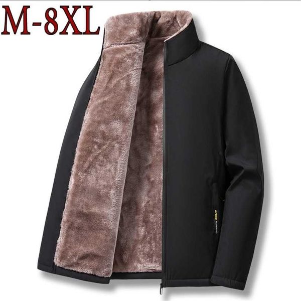 

middle-aged and elderly men's fleece padded jacket with fabrics in autumn winter to keep warm 211214, Black