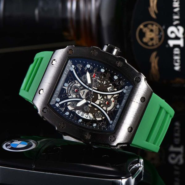 

designer watch brand table luxury es ten barrel shaped men's mechanical quartz lassa hollowed out, Slivery;brown