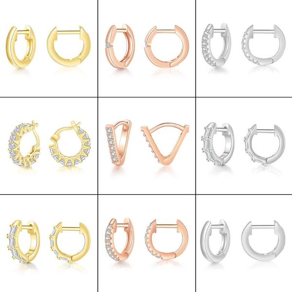 

hoop & huggie 2021 trend 6 sizes earings earrings for women men piercing ear cuffs fashion hip hop jewelry accessories wholesale, Golden;silver