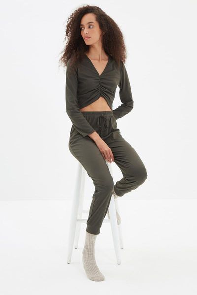 

women's two piece pants trendyol knit bottom-suit thmaw22pt0544, White