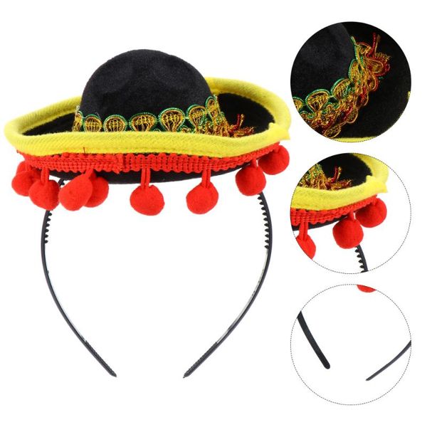 

hair bun maker mini hat hoops mexico cap headband decorative headdress carnival bands party favors supplies po props, Brown
