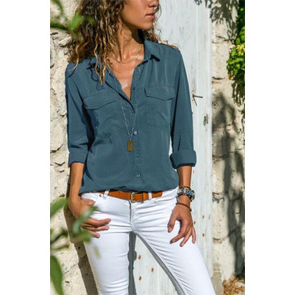 

women's blouses & shirts women blouse holiday plain long sleeve loose comfy casual, White