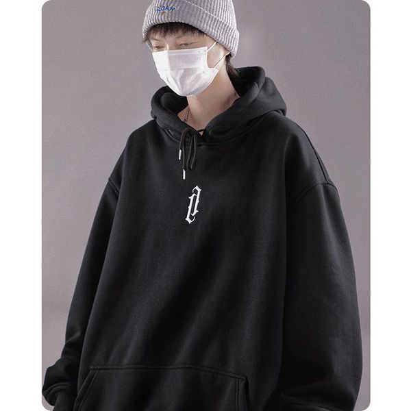 

men's hoodies & sweatshirts autumn winter hoodie loose comfortable clothes harajuku hiphop streetwear fleece hooded oversize sweatshirt, Black