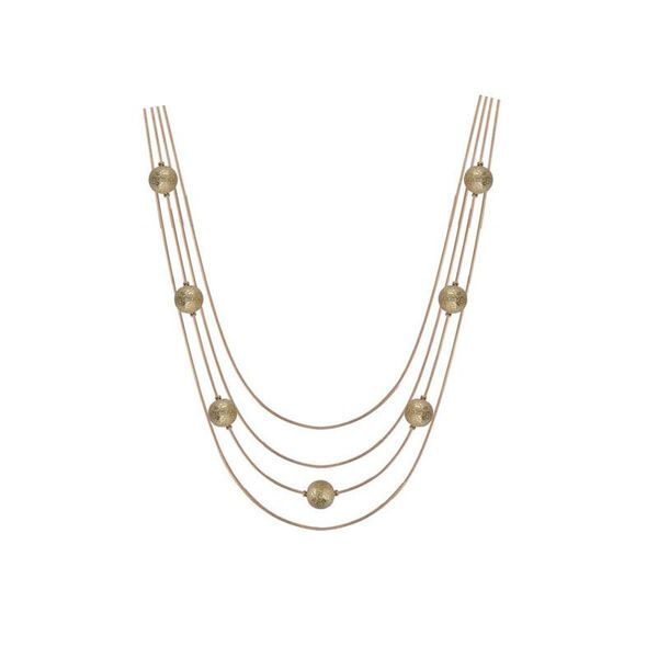 

chains four snake chain bead necklace, Silver