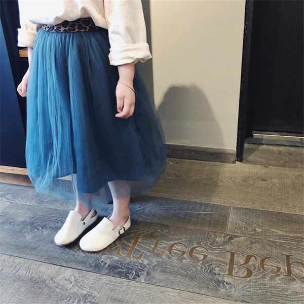 

skirts chifuna summer mesh leopard fashion elastic waist for girls 2-6 years old child skirt kids baby, Blue