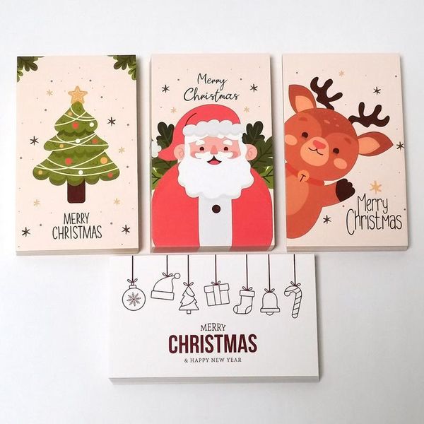 Cartões de felicitações 30/50pcs Feliz Natal Card. adesivos de árvore de árvore fofa para 2023 anos