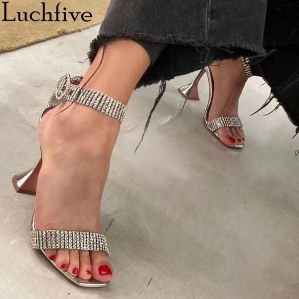 

crystal one belt open toe sandals cup high heels party shoes diamond buckle strap outwear silver shoes woman, Black
