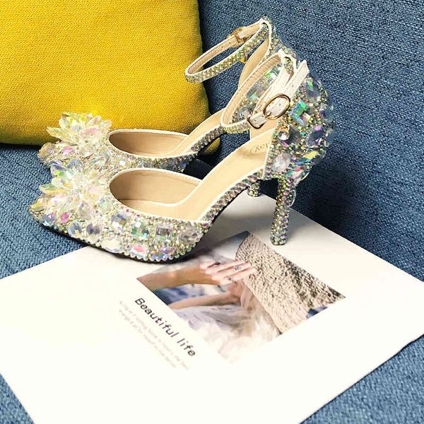 

dress shoes baoyafang sapatos de casamento com cristais prateados, femininos salto fino pontudo festa noiva tamanho gran, novo, cc70, Black