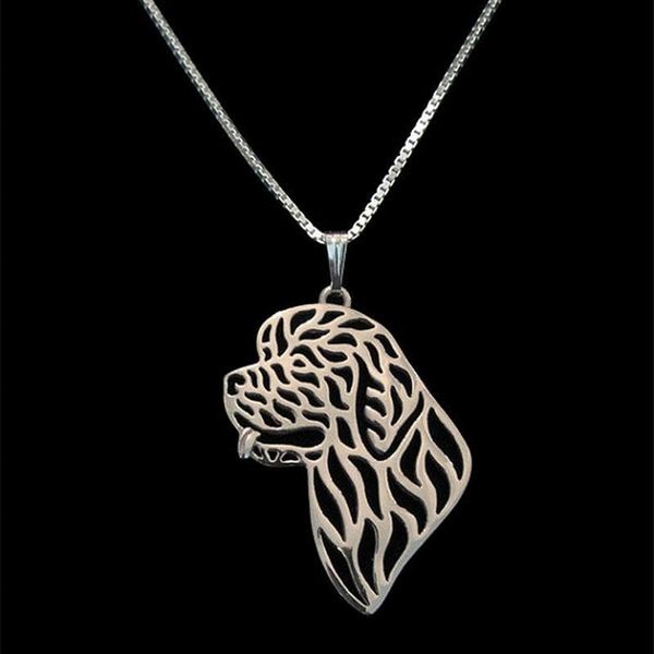 

pendant necklaces fashion lady cutout foundland lovers' jewelry metal alloy dog drop, Silver