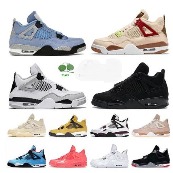 

university blue jumpman 4 4s iv mens women outdoor basketball shoes infrared shimmer white oreo x sail bred black cat starfish metallic snea