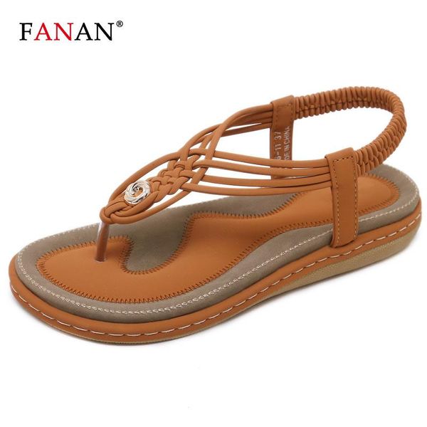 

fanan women's slip on summer sandals comfort flat sandals for women dressy girls gladiator beach shoes female 2021, Black