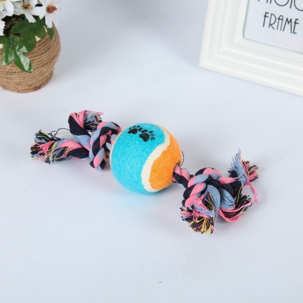 

new tennis double knot cotton rope molar bite resistant dog toy pet products