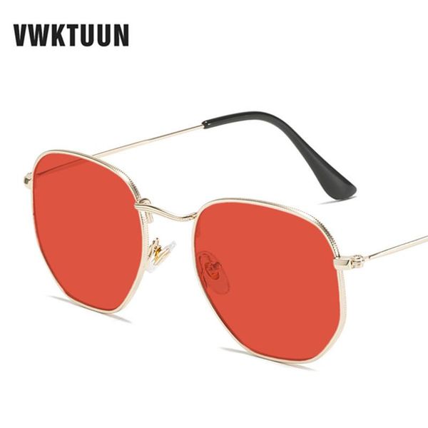 

sunglasses vwktuun square women men metal frame driver driving eyewear brand designer irregular colorful lens glasses, White;black