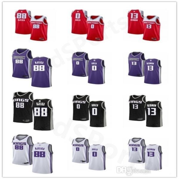 

men women nemanja bjelica 0 trevor ariza 13 dewayne dedmon purple black white custom basketball jersey, Black;red