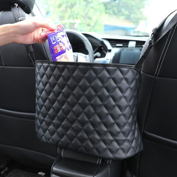 

car organizer storage large capacity elastic mesh net bag between back luggage holder pocket for styling