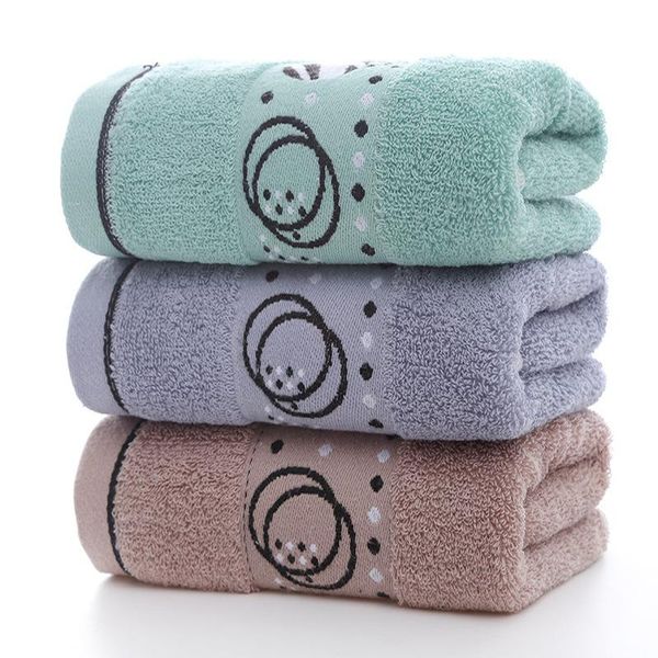 

t144a nice gift thick jacquard green brown grey hair towel face towel