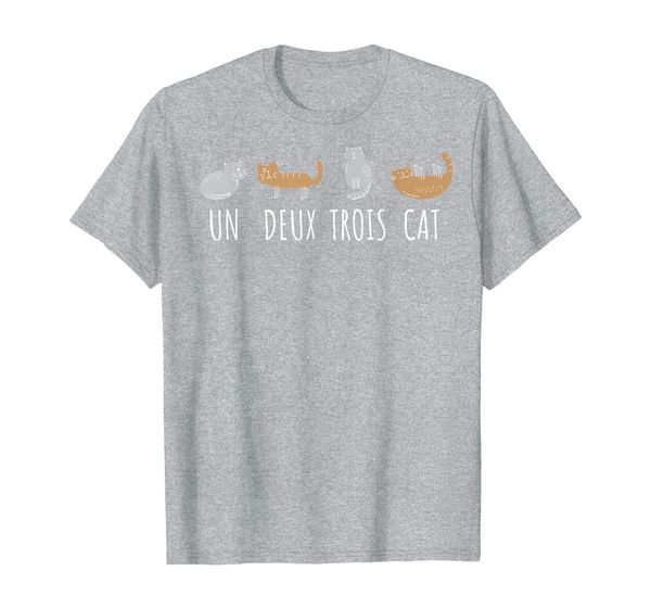 

Un Deux Trois Cat 4 Cats French Cat Pun T-Shirt, Mainly pictures