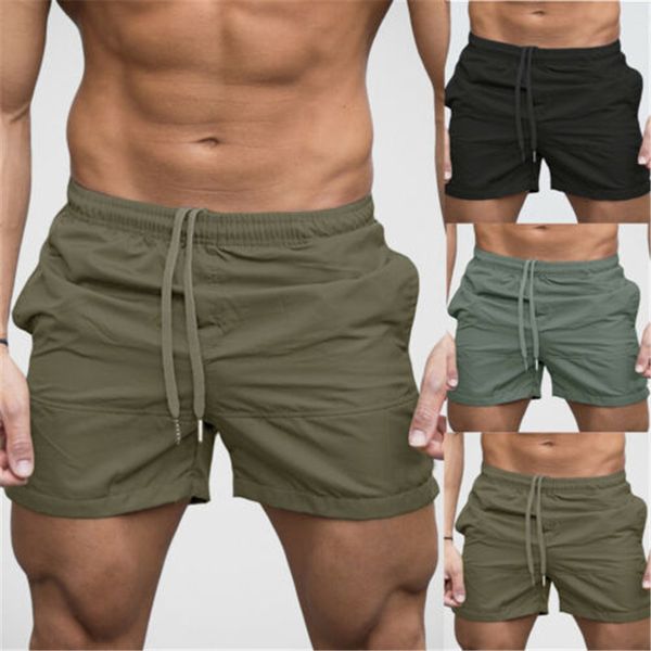 

men summer training bodybuilding workout fitness gym short broek jogging running sport wear shorts, White;black