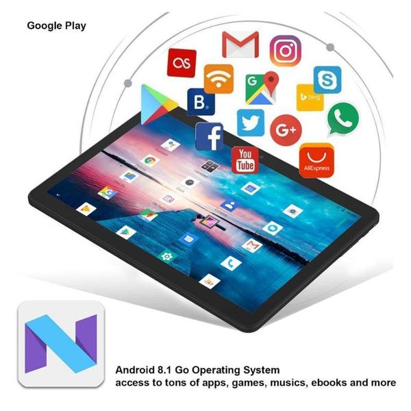 

tablet pc ultra slim 10 inch octa core 6gb ram 128gb rom 2.5d tempered glass 5.0m camera android 9.0 wifi