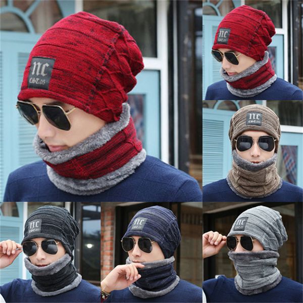 

knitted wool hat with fleece and thickness creative ear-protector caps, Blue;gray