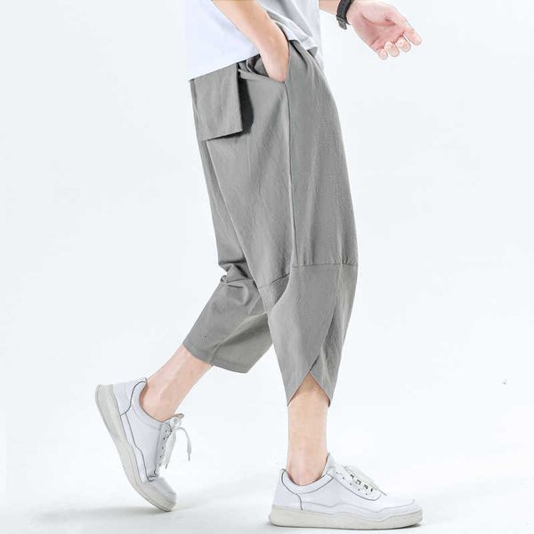 

men's pants baggy cotton linen harem japanese vintage solid men women hip hop plus size wide leg pantalone homme trousers rv39 32te, Black