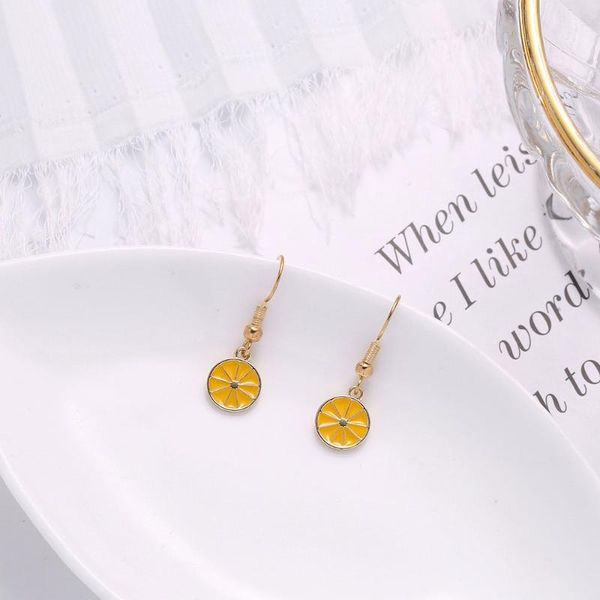 

stud han edition fashionable individual character creative design lemon shape earrings female cute act the role ofing is tasted, Golden;silver