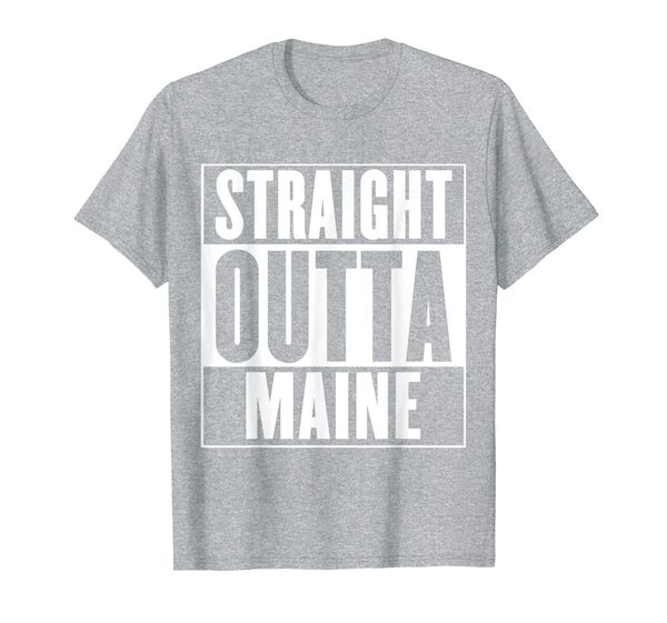 

straight outta maine t-shirt, White;black