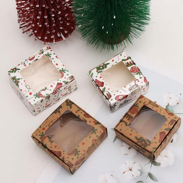 

gift wrap 1pc quality gifts box with window marbling pattern paper christmas package candy wedding favors party supplies