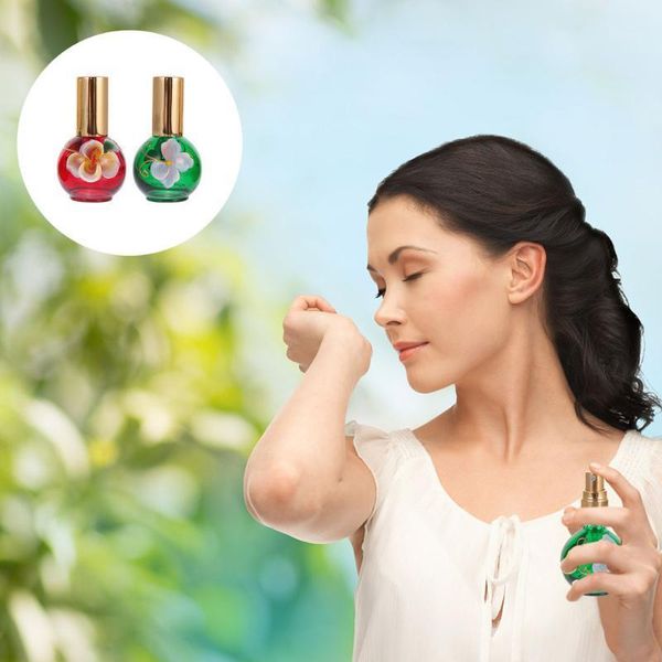 

storage bottles & jars 2pcs perfume spraying household empty round glass