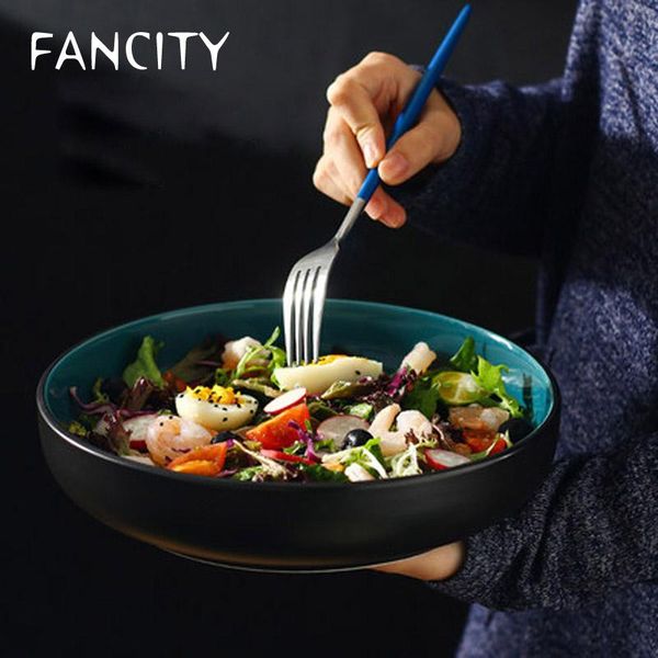 

dishes & plates fancity nordic ins style ceramic plate deep dinner household dish pasta salad western soup
