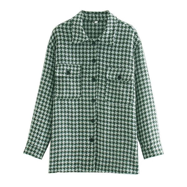 

women's wool & blends trendy nice women jacket spring autumn lapel oversized plaid female coat streetwear chic ladies loose cotton coat, Black