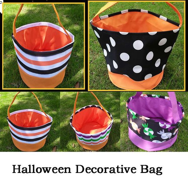 

gift wrap 15pcs/lot halloween buckets tote bag portable pumpkin basket candy bags trick or treat happy gifts