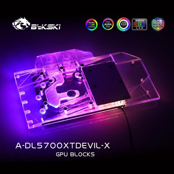 

bykski pc water cooling radiator gpu cooler video graphics card water block for power colour(dataland) 5700xt a-dl5700xtdevil-x