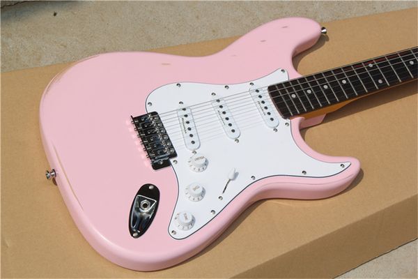 

metallic pink with sunburst color relic electric guitar