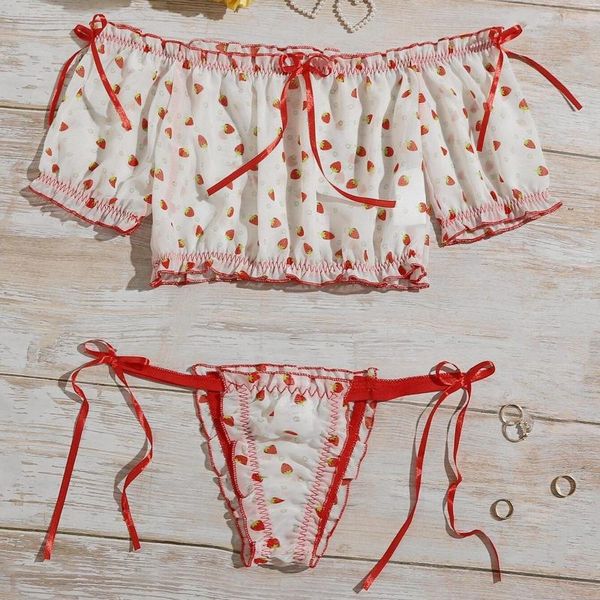

bras sets lace lingerie set floral see through bra panty nightwear transparent love print underwear women embroidery sheer, Red;black