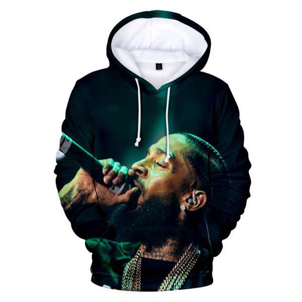 

men's hoodies & sweatshirts nipsey hussle 3d oversized sweatshirt men/women autumn hip hop hoodie casual, Black