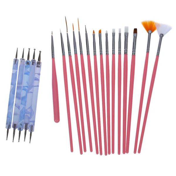 

dotting tools 15pcs nail brushes or 5pcs pen marbleizing tool, Silver