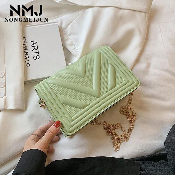 

evening bags chain women's bag pu leather crossbody for women 2021 simple fashion shoulder messenger ladies small phone pink