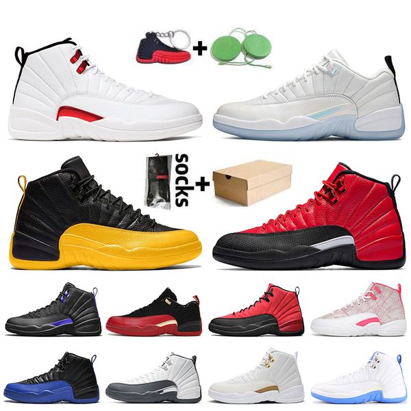 

2021 twist 12s basketball shoes women men jumpman 12 low easter university gold reverse flu game ovo white trainers sneakers with box