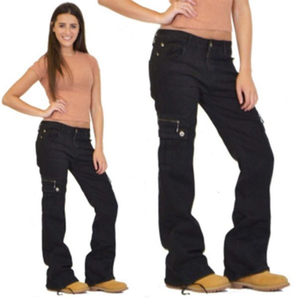 

hip hop jeans women's selling decoration patch overalls bag zipper in 2019 k, Blue