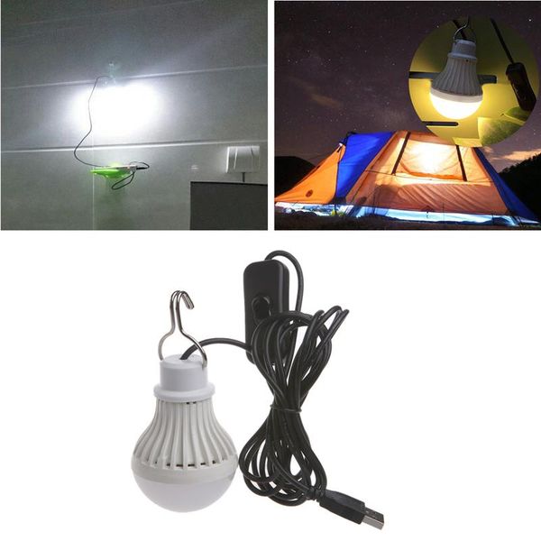 

bulbs portable 6000k 340 lumens usb led light bulb switch lamp camping lantern tent lighting 5w with cable