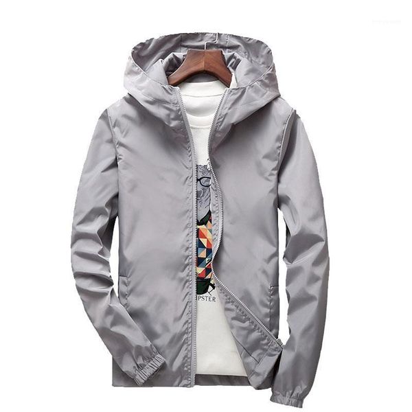 

men's jackets 2021 spring and summer coat windbreaker hoodie zipper thin casual color various sizes s~7xl, Black;brown