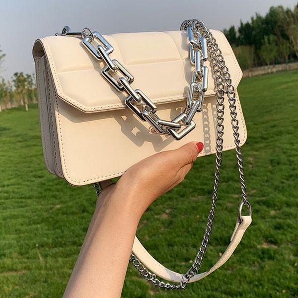 

evening bags fashion chain design women shoulder bag pu leather women's crossbody messenger 2021 brand trendy handbags lady flap purse