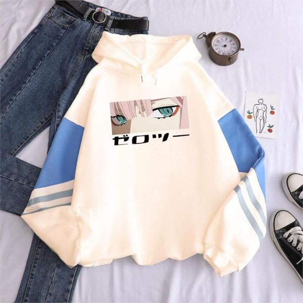 

women's hoodies & sweatshirts zero two anime darling in the franxx printed women harajuku cartoon beautiful girl eyes sweet, Black