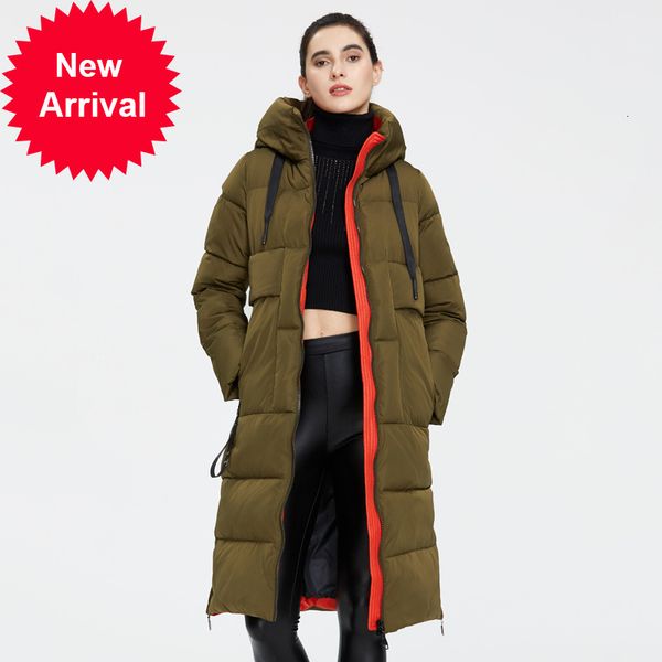 

icebear 2021 new winter women jacket long woman coat hooded female parkas stylish women's brand clothing gwd19507i, Black