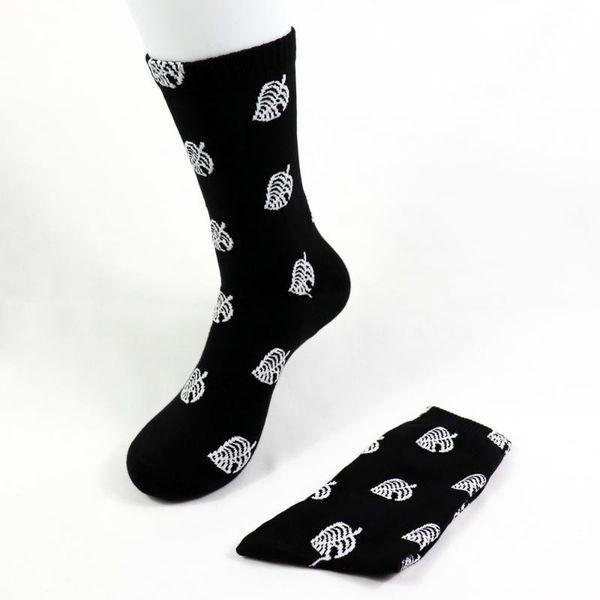 

men's socks animal crossing horizons nook symbol cycling movement cotton, Black