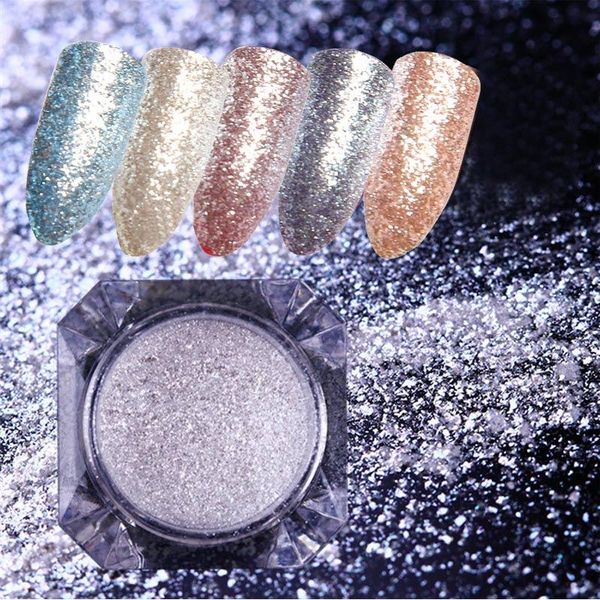 

nail glitter 1 box 1g powder decoration pigment dust diy manicure nails art shining chrome powders, Silver;gold