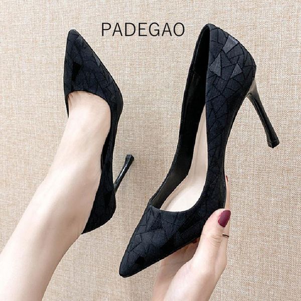 

dress shoes 2021 women khaki high-heeled fashion official shallow casual concise women's, Black