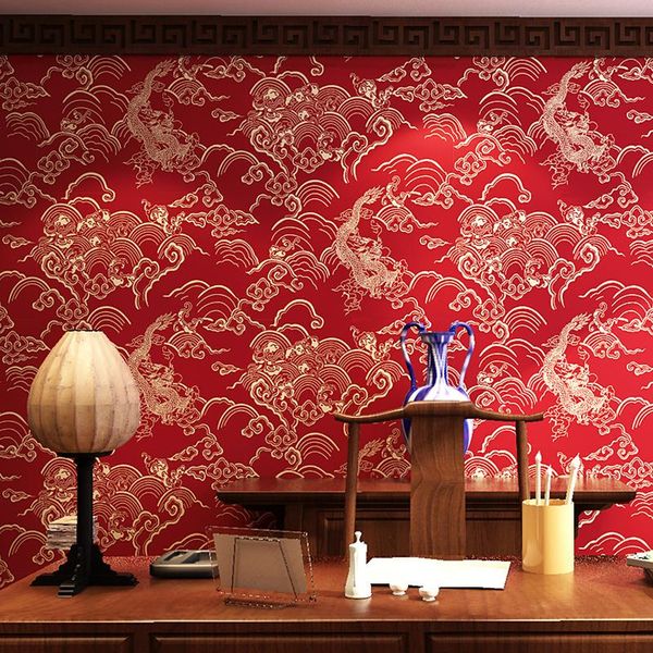 

wallpapers chinese style wallpaper dragon design classic zen italy china el dining room xiangyun tv background wall paper